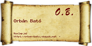 Orbán Bató névjegykártya